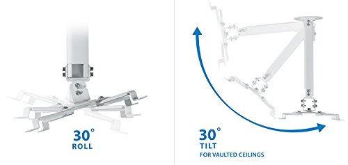 Mount-It! Ceiling Projector Mount Height Adjustable Universal Stand Fits Epson Optoma Benq Viewsonic Projectors, 30 Lbs Capacity (Medium)