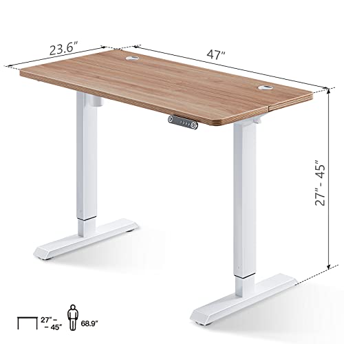 KKL Height Adjustable Electric Standing Desk, 48 x 24 Inches Sit Stand