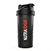 NutraEdge Protein Shaker Bottle 20.5 Ounce, Sports Nutrition Blender Bottle, Non-slip Part, Black