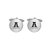 Brushed Metal Cuff Links-Utah State University-Silver