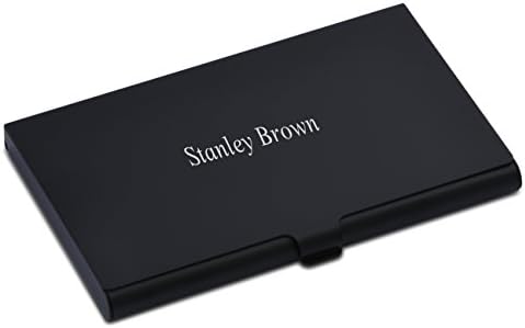 Personalize Colorful Aluminium Alloy Credit Card Business Card Holder Card Case - Free Custom Engraving (Black)