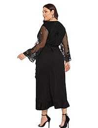 ESPRLIA Vestido de cóctel para mujer, con cuello en V, elástico, con lentejuelas, floral, informal, para fiestas