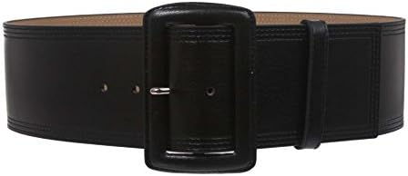 Magid Croco Embossed Wide Belt SZ L Women Black Big Buckle Chic Leather 70s Bold il_1080xN.7340001848_jdie.jpg main image 3