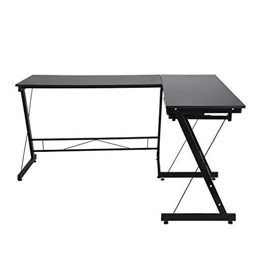 Office Computer Corner Desk,Eoeth Home Desktop Computer Desk Steel Wood Office Desk with Keyboard Tray,Desk,Coffee Tables,End Tables,Dining Table,Side Table(Shipped by US) Free Post - Thumbnail 3