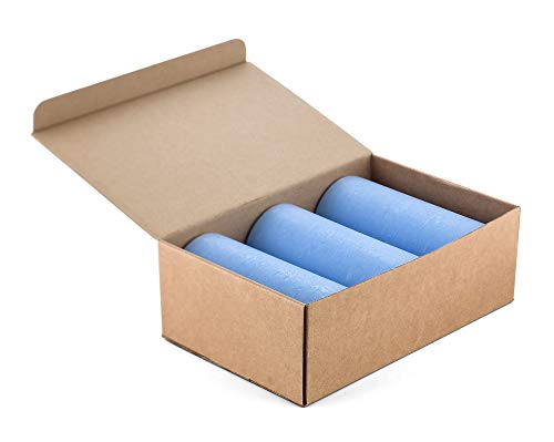 Melt Candle Company Set of 3 Light Blue Pillar Candles 3" x 6" Unscented for Weddings Home Decoration Restaurant Church Spa Dripless Smokeless