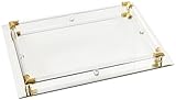 Allure by Jay Mirror Vanity Tray with Gold Corner Accents, 12 by 9-Inch