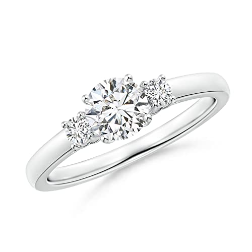 PURE IGNIS Round Lab Grown Diamond Three Stone Engagement Ring in Silver (Weight-1.01 Ct, Ring Size-7.5) | April Birthstone | Wedding, Anniversary, Engagement, Jewelry Gift For Women at Amazon