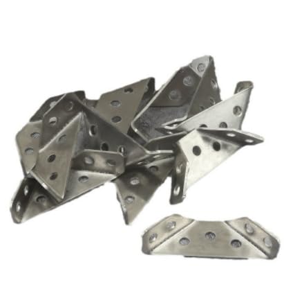 20 Pieces of Stainless Steel Corner Codes, with 140 Pieces of Screws, 1 Piece of Double-Headed Screwdriver, Furniture Corner Connector, Universal Stainless Steel Furniture Corner Connector