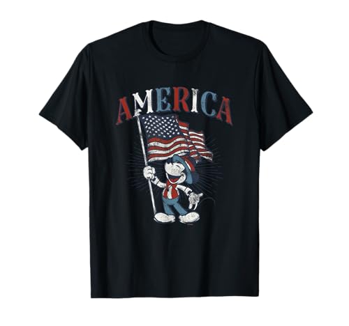 Disney Mickey Mouse with American Flag USA Fourth of July T-Shirt
