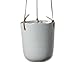 Hanging Planter w/ White Ceramic Pot - 4 x 4.5 Inch Pot - Doni Matte White Plant Hanger w/ Leather Strap - Global Modern Farmhouse Decor for Home, Patio, Deck, or Office