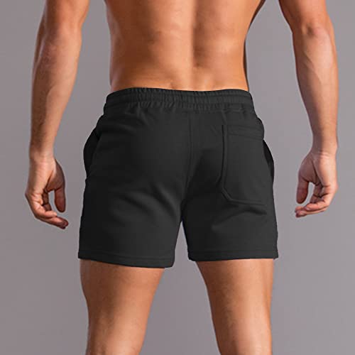 Men's 3 Inch Running Shorts Gym Training Bodybuilding Short Breathable Cotton Sports Shorts