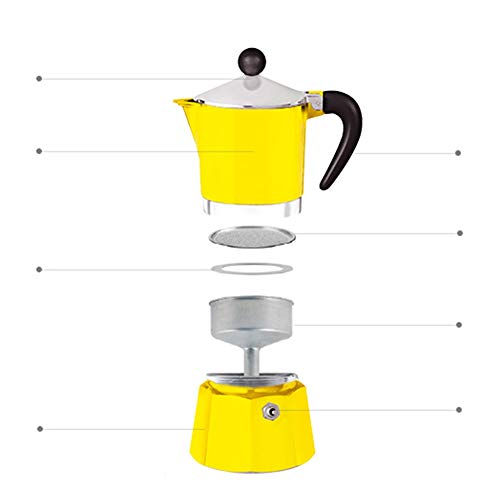 Lwieui Espressokocher Haushalt Kaffee Mokka Kaffeemaschine Espresso-Kaffee-Topf Hausgemachte Kaffee Mokka Topf Stovetop… – Bild 3