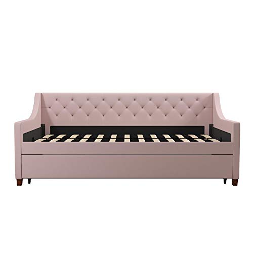 Novogratz Her Majesty Upholstered Daybed with Trundle, Twin Size Frame