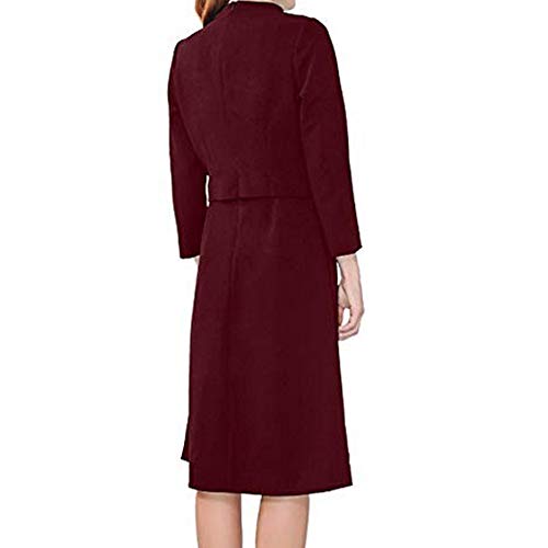 Clearance!HOSOME Women Knee-Length Top Women's Autumn Fashion Solid O-Neck ï¼·rist Sleeve Button Skirt Suit