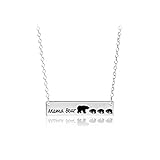 TraveT Cute Family Love Mama and Baby Bear Necklace Bar Necklace Mother's Day Gift Sweet Gift for Mom 1pcs