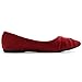 Ollio Women's Shoe Ballet Dress Faux Suede Pleated Pointed Toe Flat