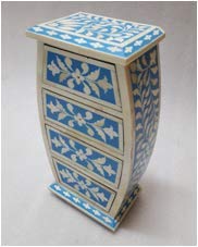 Wooden Bone Inlay Small Chest of Drawers