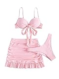 SOLY HUX Women's 3 Piece Bikini Sets Sexy Swimsuit