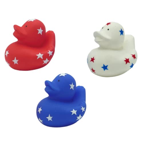 Patriotic Rubber Ducks (24 Pack) Bulk 2" Memorial Day Party Favors
