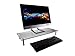 Monoprice Multimedia Riser Desktop Monitor Stand - Medium, 25.6 x 11.0 Inches, Clear Glass - Workstream Collection