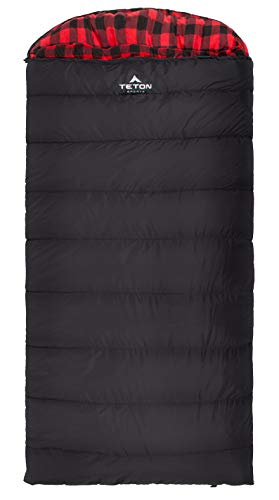 TETON Sports 101R  Celsius XXL -18C/0F Sleeping Bag; 0 Degree Sleeping Bag Great for Cold Weather Camping; Black, Right Zip (Renewed)