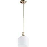 Quorum 3911-80 Transitional One Light Pendant from Richmond Collection in Brass Finish,