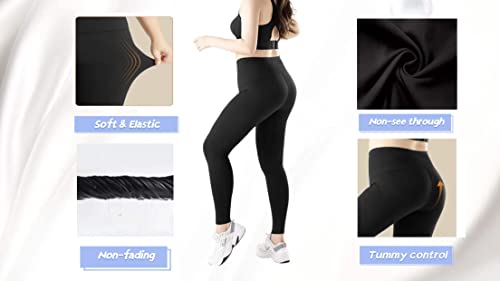 UMSIFEY Workout Leggings for Women M-2XL Black Soft Tummy Control High Waist Yoga Pants (Black-2p, XXL)