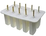 10-Cavity Frozen Ice Cream Pop Mold Silicone Popsicle Maker Lolly Mould with Cover Lid +12 Sticks