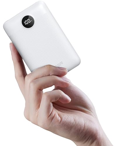 20000mAh Batería Externa Power Bank - Batería Portátil con Carga Rápida 22.5W QC3.0, USB-C Entrada y Salida para iPhone, Android, Tablets y Más (Blanco)