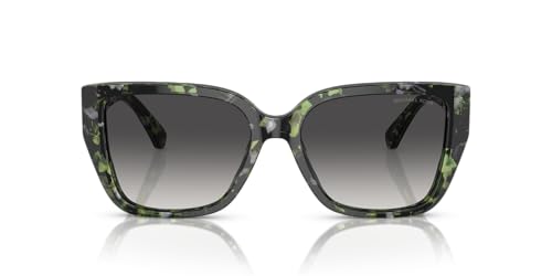 Michael Kors Women’s MK2199 Acadia Rectangular Sunglasses, Amazon Green Tortoise/Dark Grey Gradient, 55 mm
