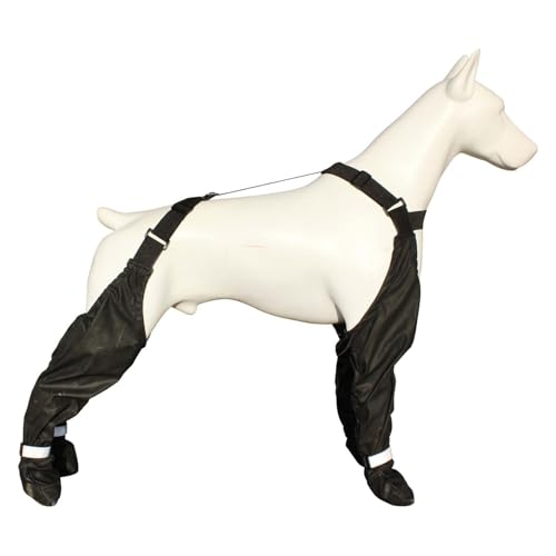 Dog Shoes, Dog Boots With Suspenders, Adjustable Washable Non-Slip Dog Shoes For Walking, Comfortable Dog Snow Boot, Paw Protectors With Reflective Straps For Small Medium Large Dog (L)