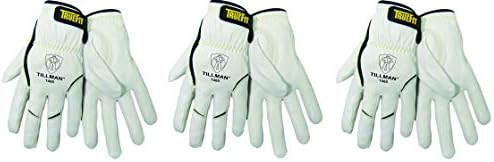 John Tillman 1488 M True Fit Medium Top Grain Kevlar/Goatskin Super Premium Grade TIG Welders' Glove with Elastic Cuff (Тhree Pаck)
