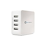 4-Port Universal USB Wall Charger with Intelligent ID Charging Technology, Foldable Plug, Samsung, iPad and iPhone Charger