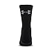 Under Armour Youth Cotton Crew Socks, Multipairs, Black/White (6 Pairs), Small