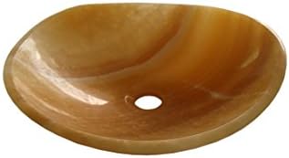 Legion Furniture ZA-306 Stone Vessel Sink Bowl, Honey Onyx