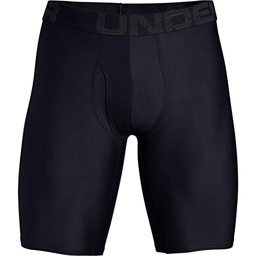 Under Armour Men's Tech 9inch Boxerjock 2Pack , Black (001)/Black