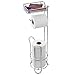iDesign Classico Free Standing Toilet Paper Holder with Shelf for Bathroom - Chrome