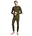 CL convallaria 2 Pack Long Johns Thermal Underwear for Men Soft Fleece Lined Base Layer Cold Weather Set Winter Bottom Top, Large, Crew Neck-Black and Black
