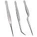 Rivoean Cooking Tweezers Precision Tongs，3 Pieces Stainless Steel Tweezers Precision Tongs for Cooking Culinary Medical Beauty(6.3-Inch)