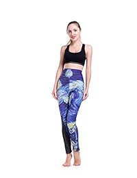Leggings de flores para dama, longitud del tobillo, cintura media, muy cómodos, deportivos, de secado rápido, pantalones de yoga para dama