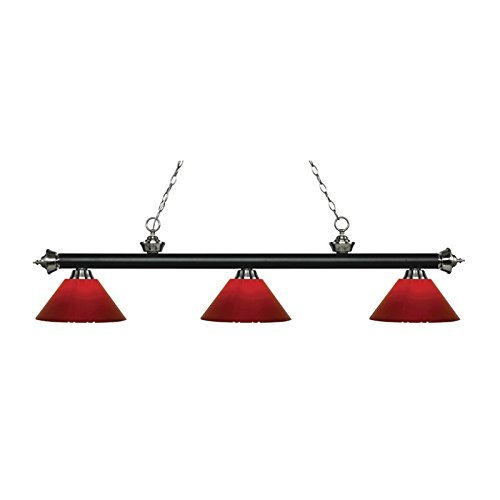 Z-Lite 200-3MB+BN-PRD 3 Billiard Light, Matte Black + Brushed Nickel