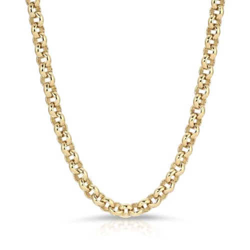 Dacc & Aya Solid 10K Gold Rolo Necklace Real Gold Round Rolo Link Chain for Men Women Diamond Cut Chain with Lobster-Claw Clasp, Sturdy and Shiny 1.5/2/3mm, 16-26 Inch