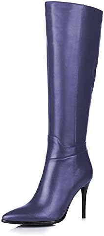 Amarantos Women Fashion Pointy Toe with Stiletto Heel Knee High Dress Boots
