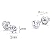925 Sterling Silver Rhodium Plated 2mm Basket Cubic Zirconia Stud Screwback Baby Girls Earrings