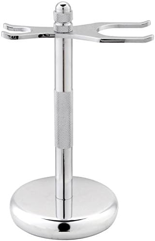 Fento Deluxe Chrome Razor and Brush Stand, Rust Free Safety Razor and Brush Holder