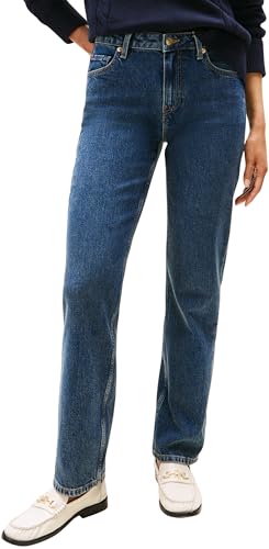 Tommy Hilfiger Donna Jeans Dee Classic Straight Vita Media, Blu (Dee), 25W/28L