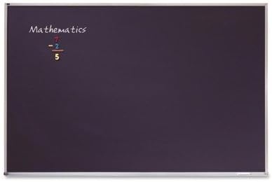 QUARTET PCA304B Porcelain Black Chalkboard w/Aluminum Frame, 48 x 36, Silver