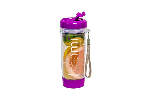 FRUIT INFUSER Water Bottle Tumbler with a Lid | 100% BPA FREE | Our Best Infusion Bottles for Infused Fruit, Smoothies, Tea, and Coffee | Double Walled Mug, Hot & Cold (20 Ounces, Purple) - Thumbnail 6