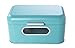 Bread Box for Kitchen Counter - Bread Bin, Retro Storage Container with Front Window, For Doughnuts, Pastries, Cookies - 12 x 7 x 6 Inches, Turquoise