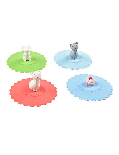 Silicone cup lids cover-block dust leakproof lid, set o…